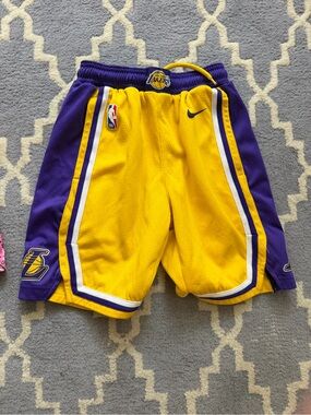 Nike Kids' Lakers Yellow & Purple Basketball Shorts